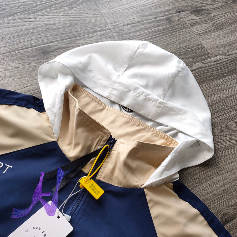 Jaket Olahraga CAVEMPT Jaket Blok Warna Logo Bordir Kualitas Tinggi Jaket Wanita Pria CE