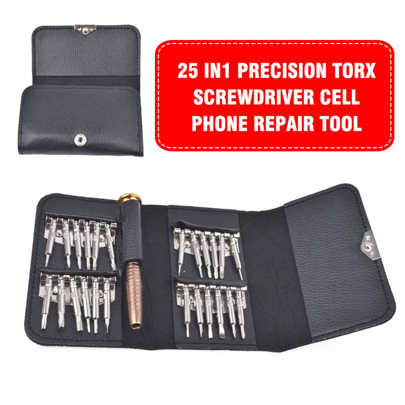 25 em 1 portátil bolso chave de fenda precisão torx ferramenta de reparo chave de fenda para iphone celular pinças conjunto chave de fenda