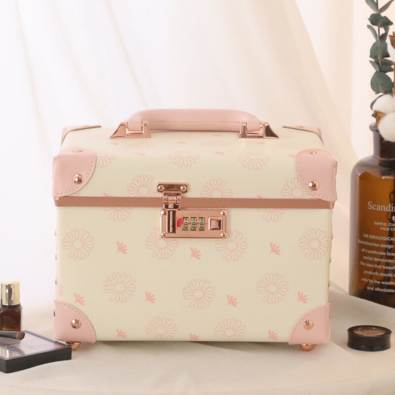 2023 New Retro 13-inch Mini Cartoon Makeup Suitcase