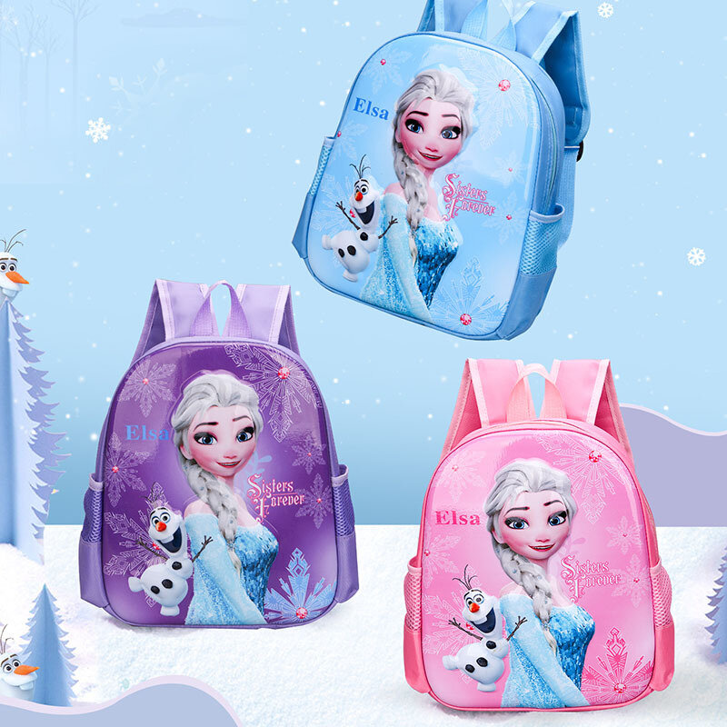 Mochila escolar de dibujos animados de Disney para niñas, Frozen 2, elsa, Anna, Princesa, escuela primaria, guardería