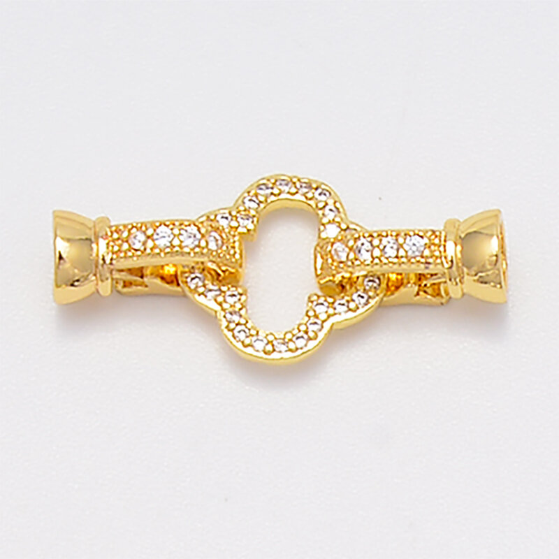 Conector de zircão pavimentado para fazer jóias diy colar pulseira corrente acessórios bronze ouro/prata cor redonda coração forma parte