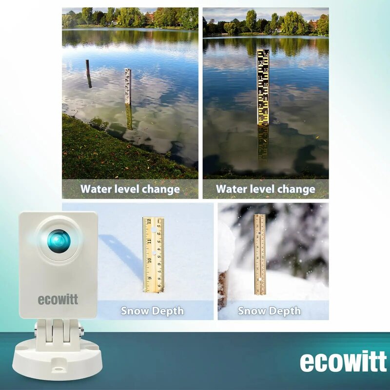 Ecowitt HP10 WittCam kamera cuaca luar ruangan, monitor tanaman tumbuh/berubah cuaca/perubahan tingkat air, IP66, kontrol aplikasi