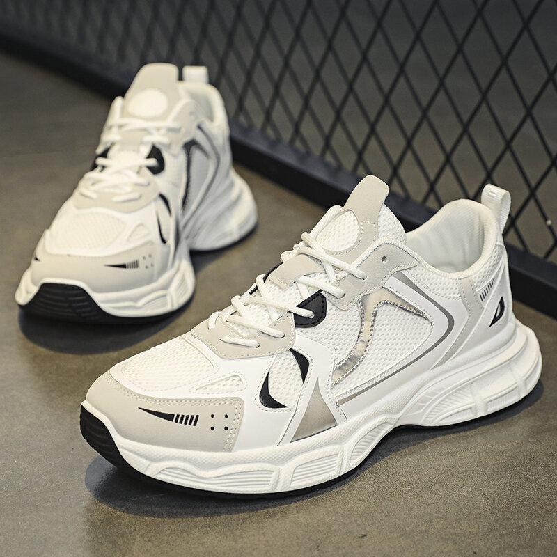 Scarpe da uomo in rete quattro stagioni moda colore misto Sneakers Casual traspiranti Outdoor comode ammortizzazione scarpe sportive da corsa