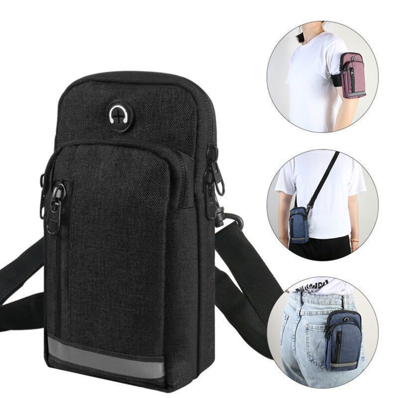 Running Men Women Arm Bags For Phone Money Keys Outdoor Sports Arm Package Bag With Headset Hole Simple Style Running Arm Band