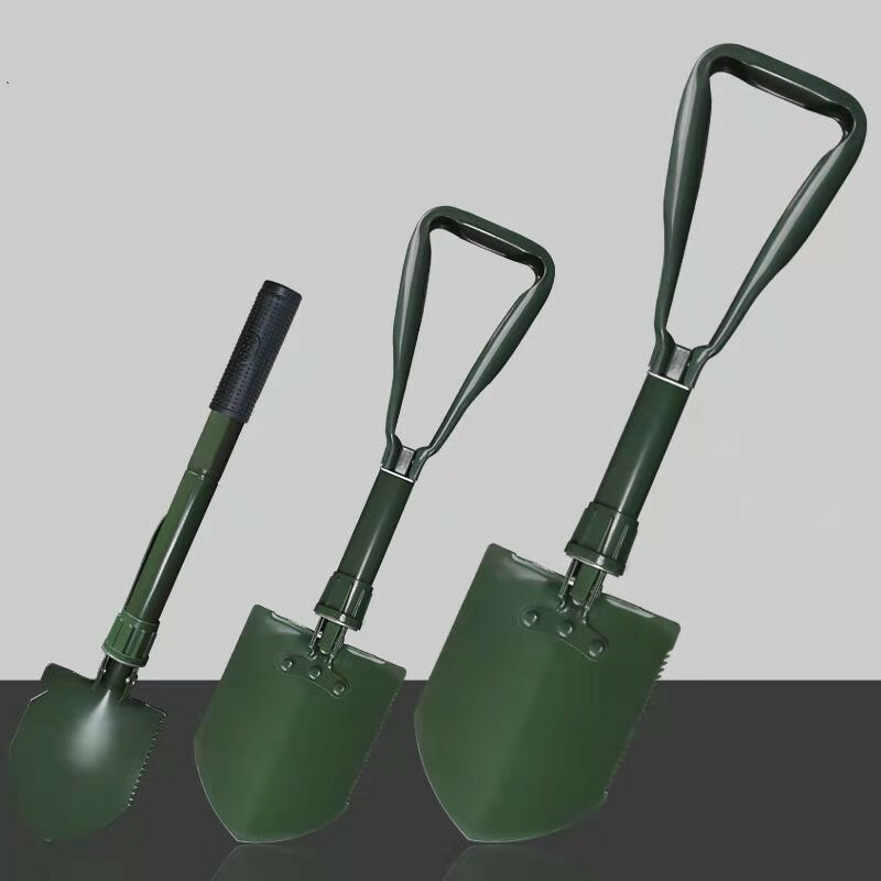 Highcarbon Steel 59cm Multifunctional Military Shovel Tactical Folding Shovel With Pouch Outdoor Camping Spade Survival Tools