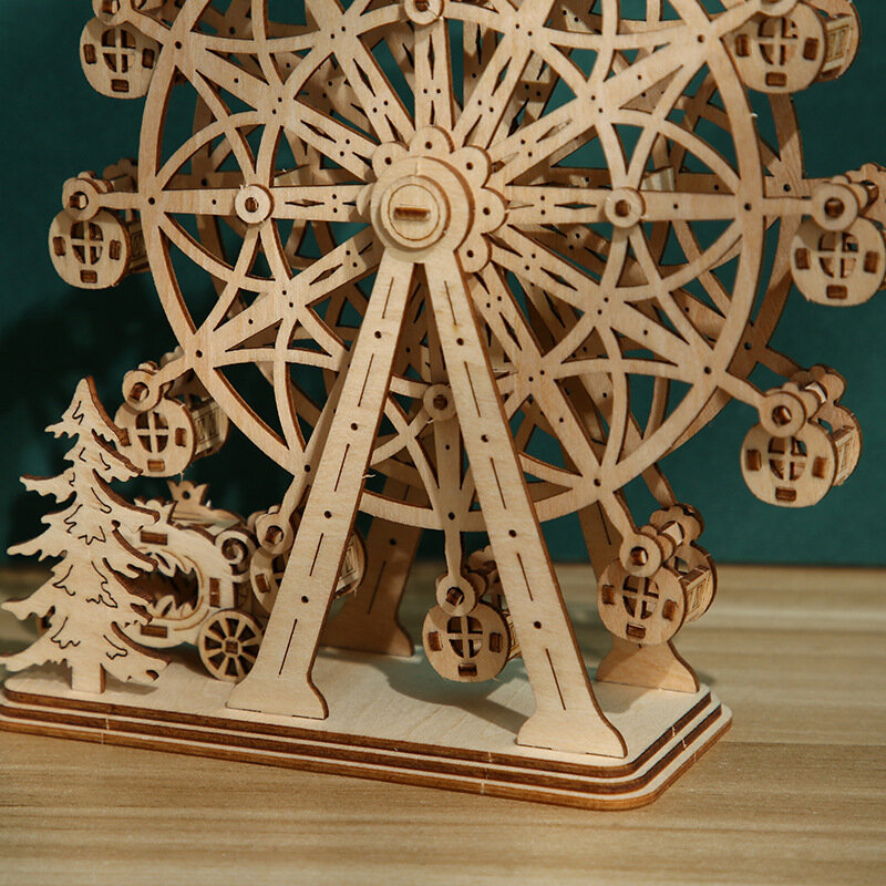 Quebra-cabeça infantil criativo de madeira tridimensional roda gigante brinquedo