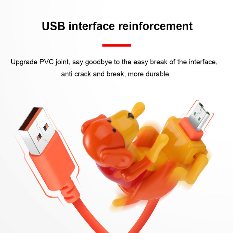 고속 충전 케이블 재미있는 험핑 개 마이크로 USB 충전 데이터 케이블, 애플 안드로이드 스마트폰 재미있는 휴대용 충전기 라인