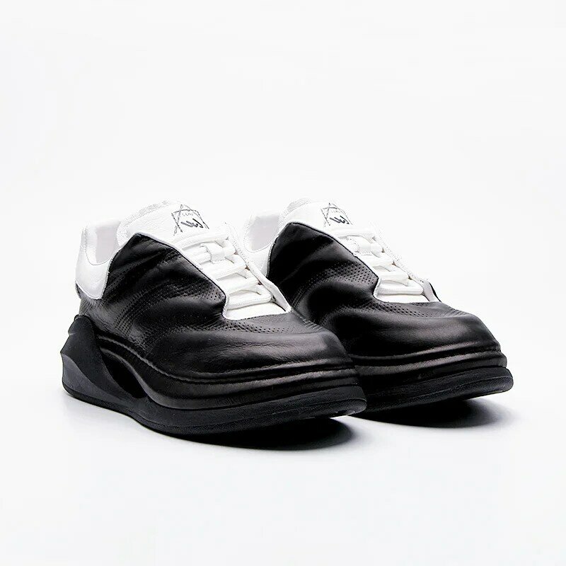 Torba męska-podeszwie buty dla taty 2022 wiosna nowy mały biały buty męskie skórzane powierzchni ciepłe obuwie sportowe