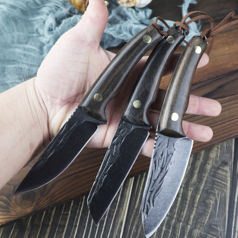 Coltello da pesca da caccia forgiato da 3.75 pollici con fodero utilità tattica disossare coltelli da cucina utensili da cucina per macellaio da cuoco