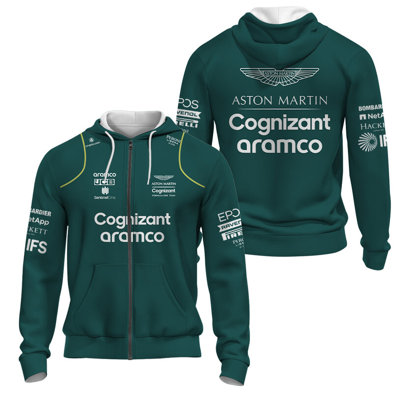 2023 Aston Martin F1 Jas Alonso Jersey Uniform Losse Jas Formule 1 Racing Pak Mannen En Vrouwen Fan kleding Moto Jack Tops