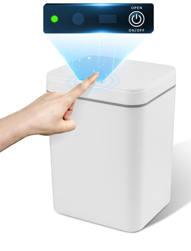 Smart Sensor Garbage Bin Kitchen Bathroom Toilet Trash Can Automatic Induction Waterproof Bin Seam Sensor Bin With Lid 14/16L