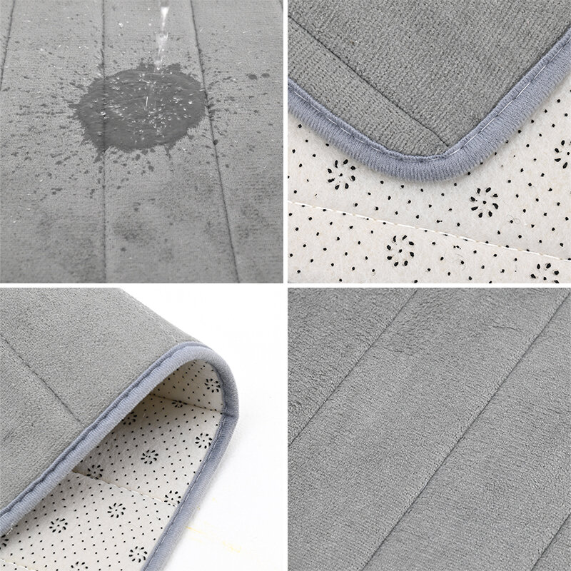 Tapete de banho da espuma da memória tapete de banho em relevo anti-deslizamento absorvente do assoalho do lado da banheira tapete de chuveiro
