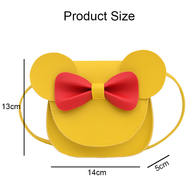 2023 New Child Purse women's Girl Cartoon Crossbody Bag Cute Mouse Ear Bowknot Handbag Fashion Designer borse a tracolla da donna