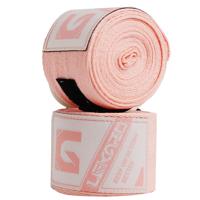 Lekaro 4 m rosa luvas de boxe táticas de combate treinamento sanda muay thai buffer cinta boxe livre sparring fixo algodão bandagem