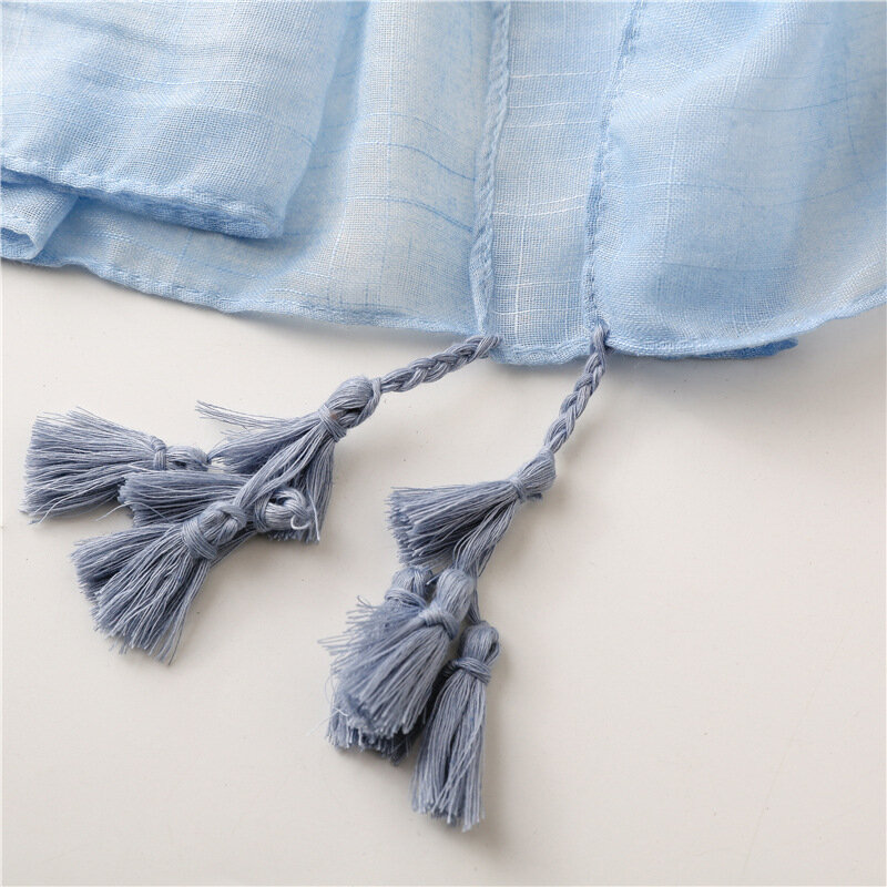 Dot Solid Patchwork New Spring Summer High Quality Long Viscose Beach Shawl Scarf Lady Bandana Scarves with Tassel 2022