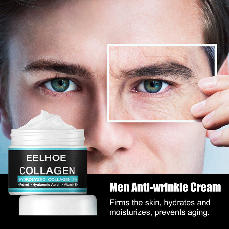 E- creme de colágeno para homem, acid, fir, hidratante, fir, ácido hialurônico, cuidados faciais