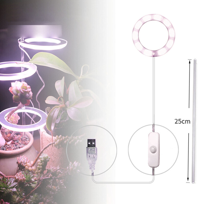 Grow Light Full Spectrum Plants Small Growth Light Succulents Brighten Color Ring Light for Indoor Plants full full full full