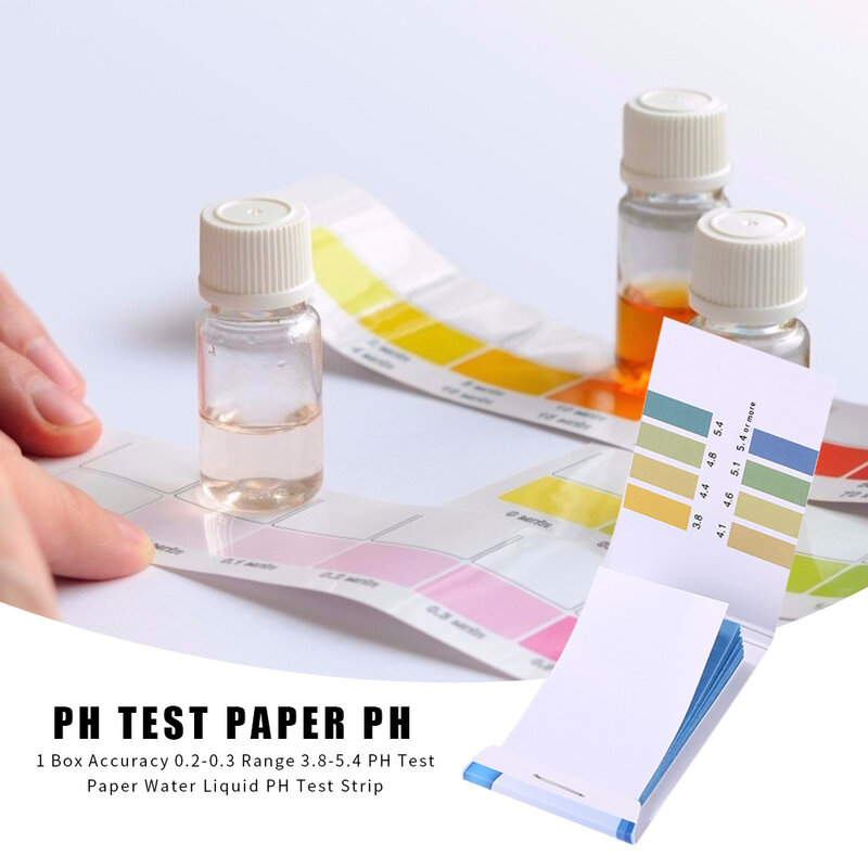 1 Box Accuracy 0.2-0.3 Range 3.8-5.4 PH test Paper Urine test Litmus Paper Used to test Moisturizing Soil Saliva
