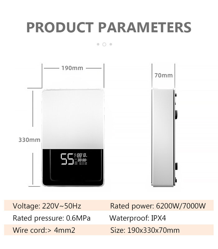 CUKYI-calentador de agua eléctrico termostático con Control remoto, 7000W, calefacción instantánea, impermeable, sin depósito, para ducha y baño