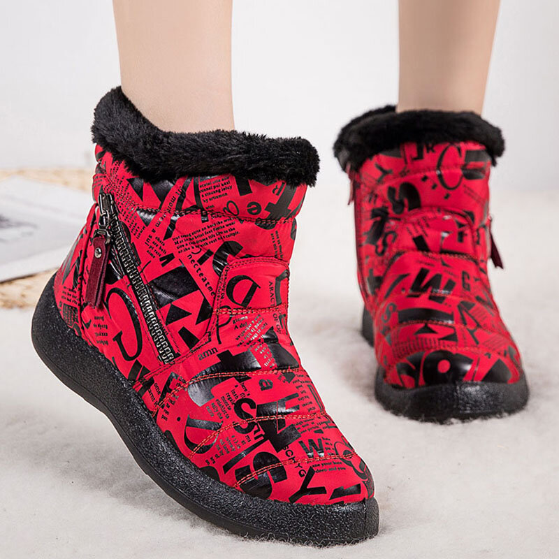 Botas de nieve impermeables para Mujer, zapatos de felpa informales para mantener el calor, invierno, 2022