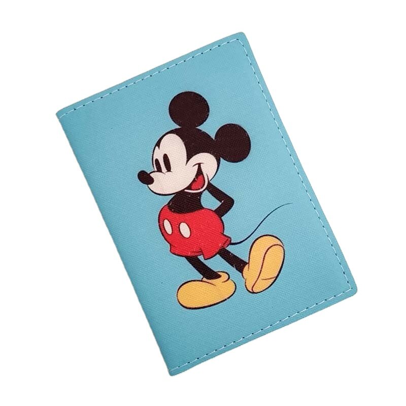 Disney Cartoon Passport Cover Mickey Mouse Minnie Anime Print Travel Waterproof Passport Holder Women Business Card Holder