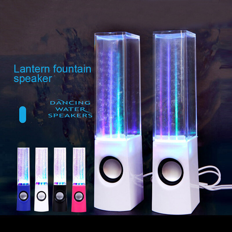 Kleurrijke Muziek Fontein Vierkante Water Dance Audio Led Creatieve Gift Usb Boutique Computer Speaker