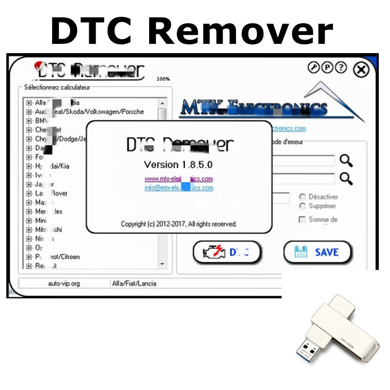 DTC Remover 2021 per KESS KTAG FGTECH OBD2 Software MTX DTC Remover 1.8.5.0 con Keygen 9 ECU aggiuntiva Tuning SW Software ECU errore