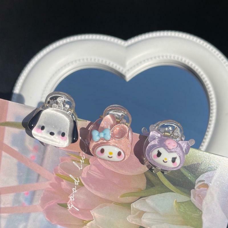 Kawaii Sanrio-accesorios para el cabello con tarjeta, accesorio para el cabello con diseño de My Melody, Kuromi, Cinnamoroll, pomppurin, pasador, Clip, tocado, regalo