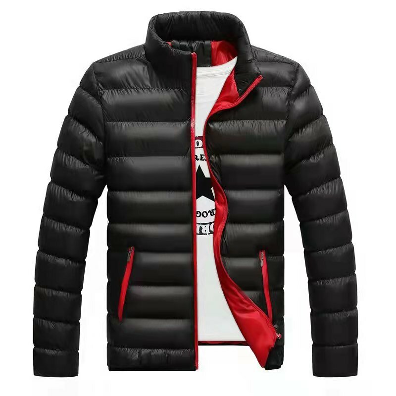2022 masculino outono e inverno acolchoado jaqueta moda melhor-venda marca zíper gola curta acolchoado jaqueta