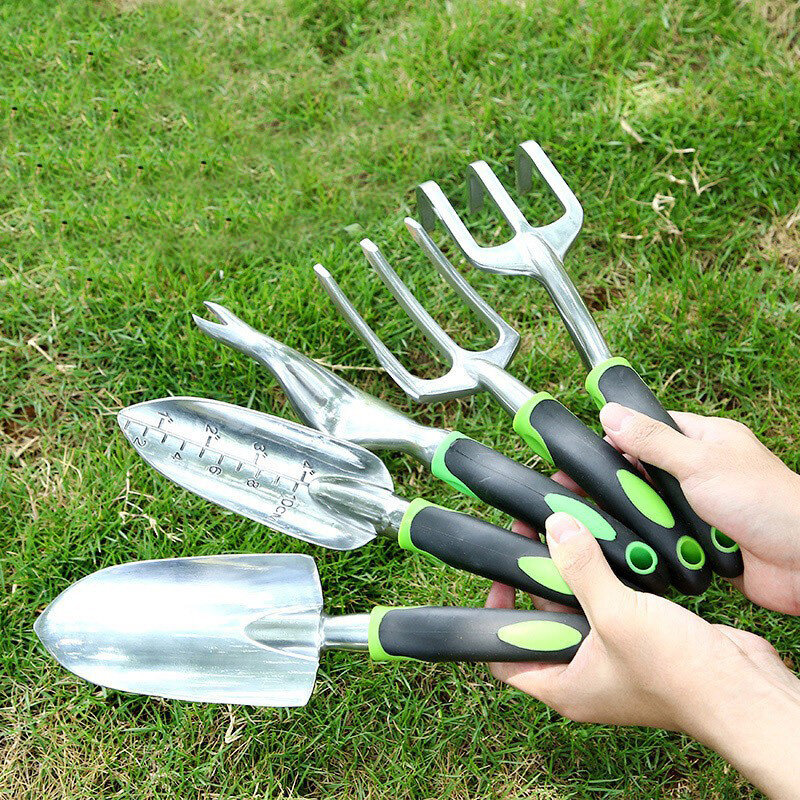 5pcs Garden Tool Hand Trowel Bonsai Shovel Rake Cultivator Weeder Tools With Ergonomic Handle Garden Lawn Farmland Transplant