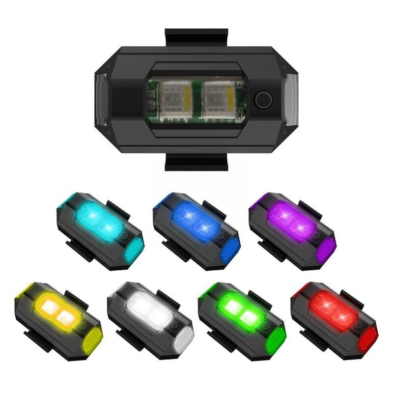 범용 LED 충돌 방지 경고등, 미니 신호등, 신호 스트로브 드론, 오토바이 방향 지시등, 7 가지 색상, Li L8I8