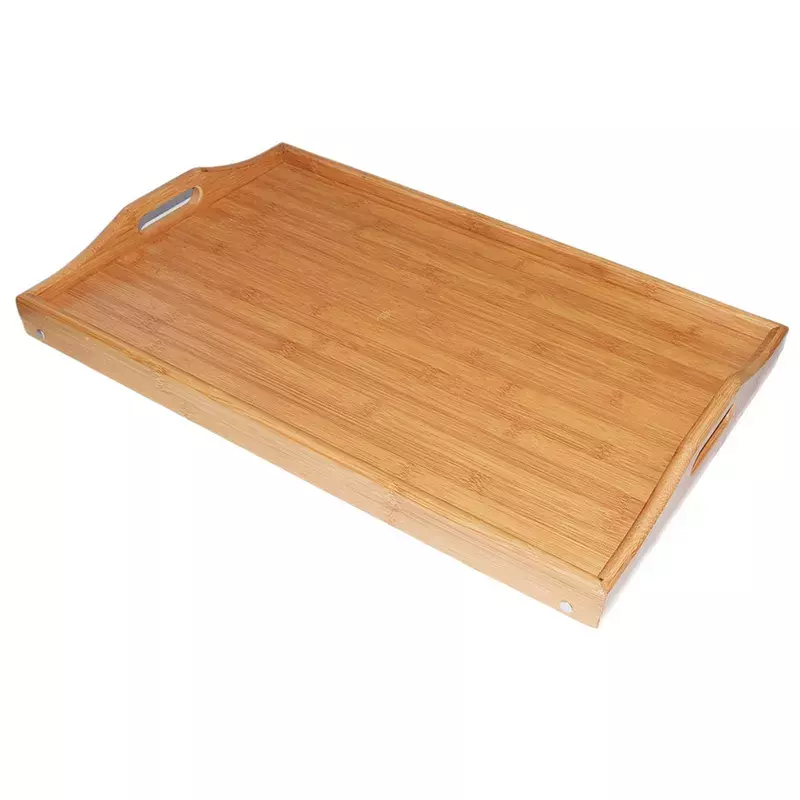 Bamboo Wood Bed Tray Breakfast Laptop Desk Tea Food Serving Table Folding Leg Laptop Desk