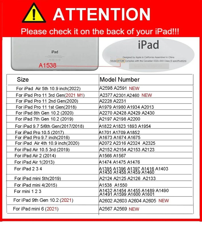 Funda IPad Ar 1 2 Case para Ipad Pro 9.7 2016 2017 2018 ipad Air5 Air4 2022 10.9 caso Ipad 7/8/9th 10th 2022 caso ipad pro 11 M2