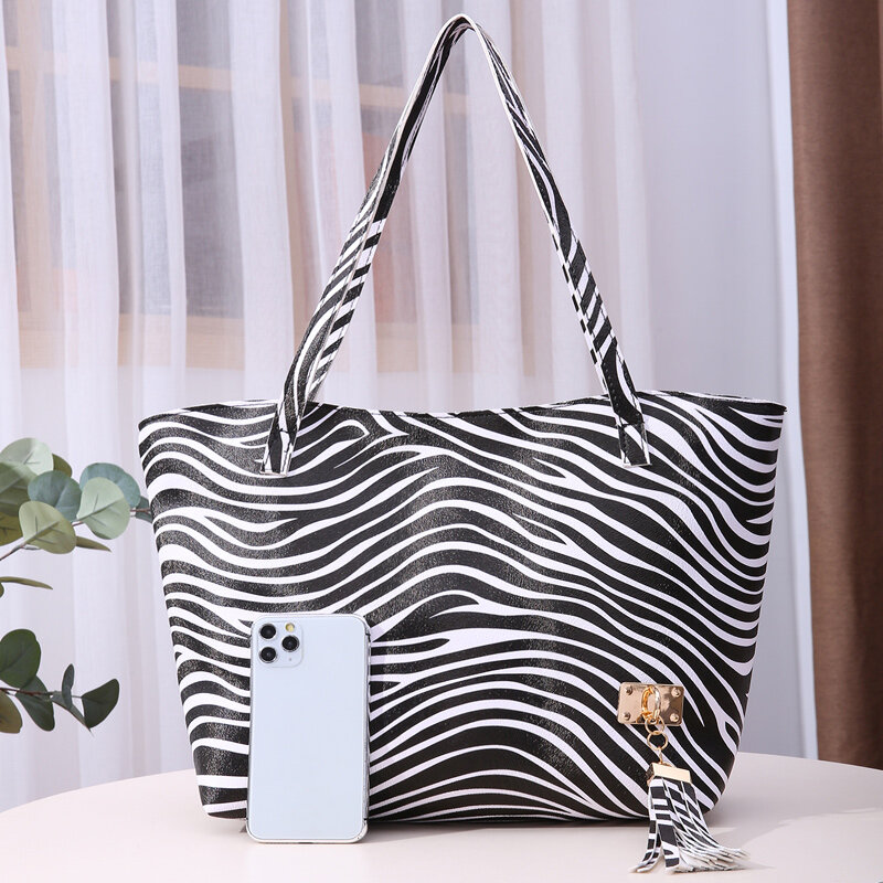2022 modna torba na ramię dla kobiet wysokiej jakości Zebra-stripe torebka luksusowe PU skórzane torby na ramię Dropshipping i hurt