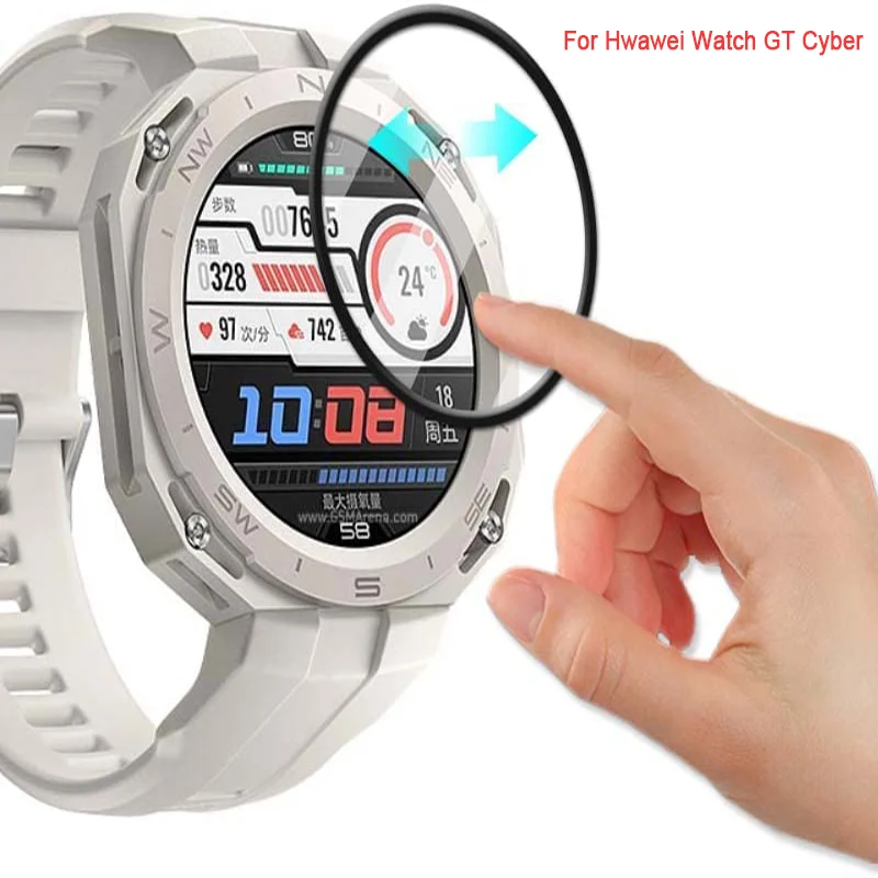 UIENIE طبقة رقيقة واقية ل Hwawei ساعة GT سايبر التغطية الكاملة حامي مقاوم للماء Smartwatch ثلاثية الأبعاد واقي للشاشة لا الزجاج