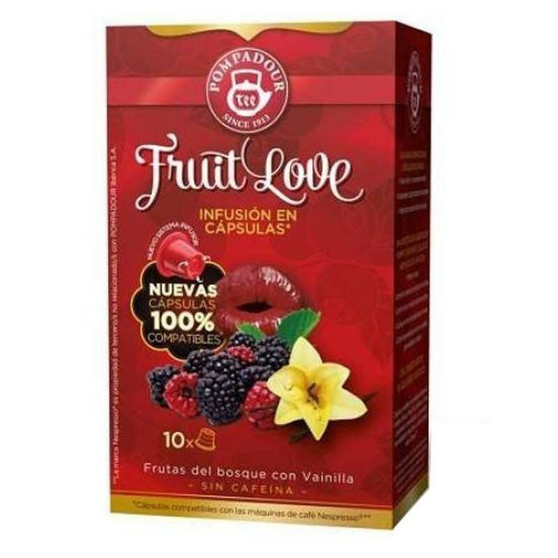 Fruit Love, forest fruits with vanilla, 10 Pompadour capsules, compatible Nespresso®