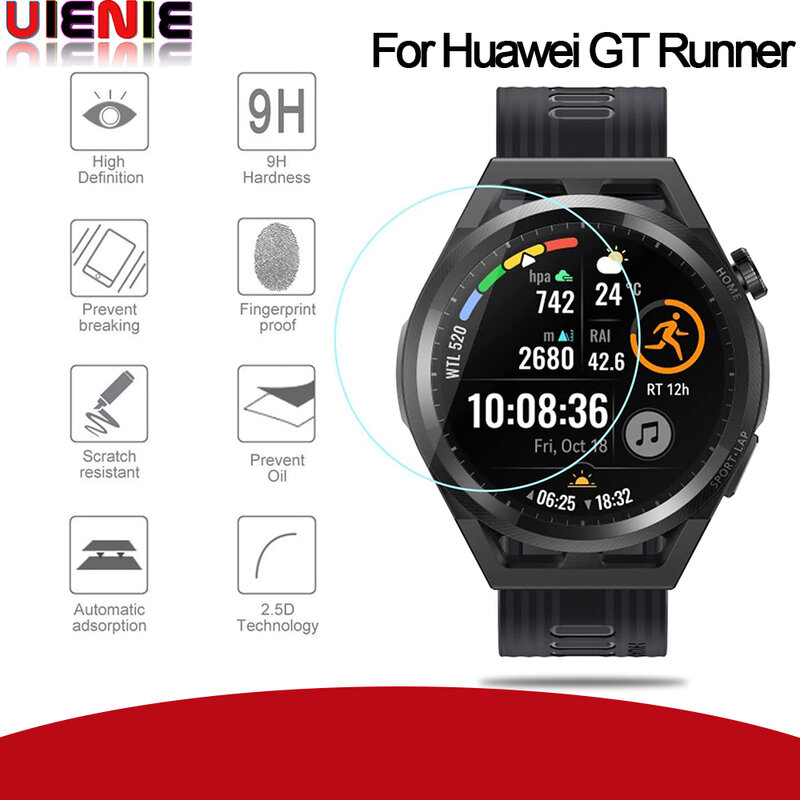 Huawei Watch用スクリーンプロテクター,ファッションストラップ用強化ガラスフィルム,GTおよびランナー用保護カバー,46mm