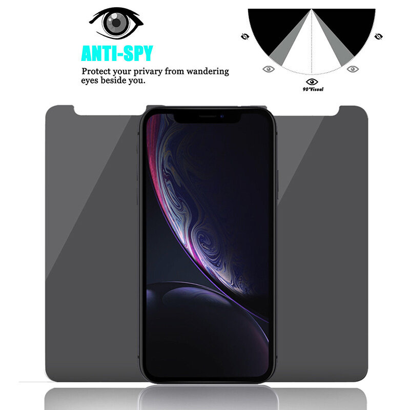 Protecteur d'écran Anti-espion 9d, Film en verre trempé pour Iphone 13 X Xr Xs sur 8 Plus 7 6 6s Mini Pro Max 11 12