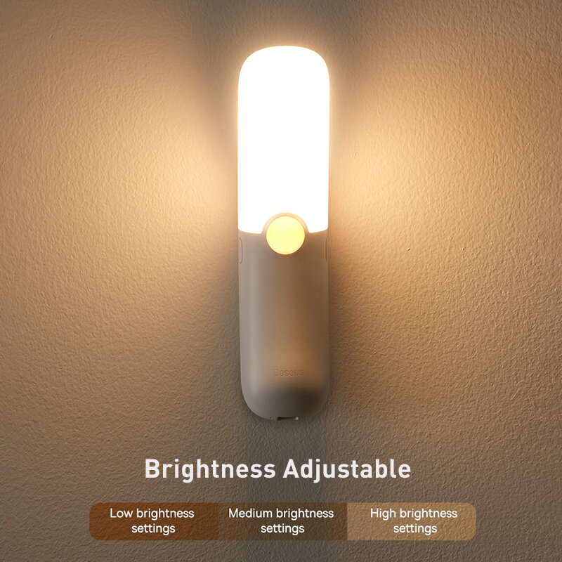Baseus – lampe Led avec capteur de mouvement magnétique à Induction, Rechargeable par USB, luminaire décoratif d'intérieur, idéal pour une chambre à coucher