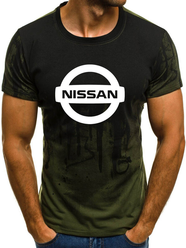 Mens manica corta Nissan Car Logo Mens T-shirt estate Casual cotone gradiente T shirt moda Hip Hop Harajuku maschio marca Tee