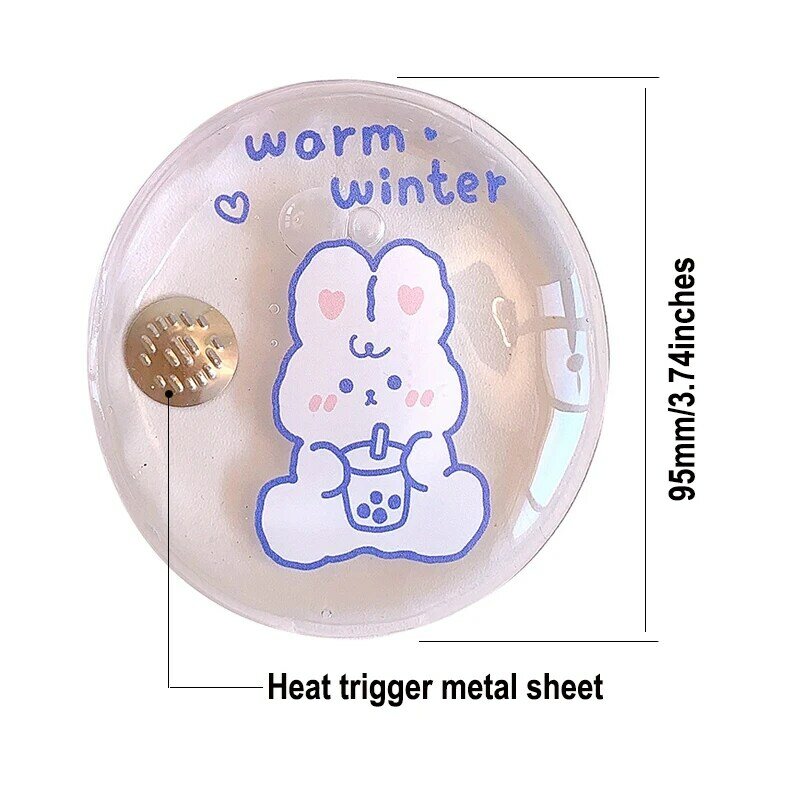 Saco de água quente repetido reutilizável pacote de gel quente com disco de metal para um clique de aquecimento dor aliviar o aquecedor de mão