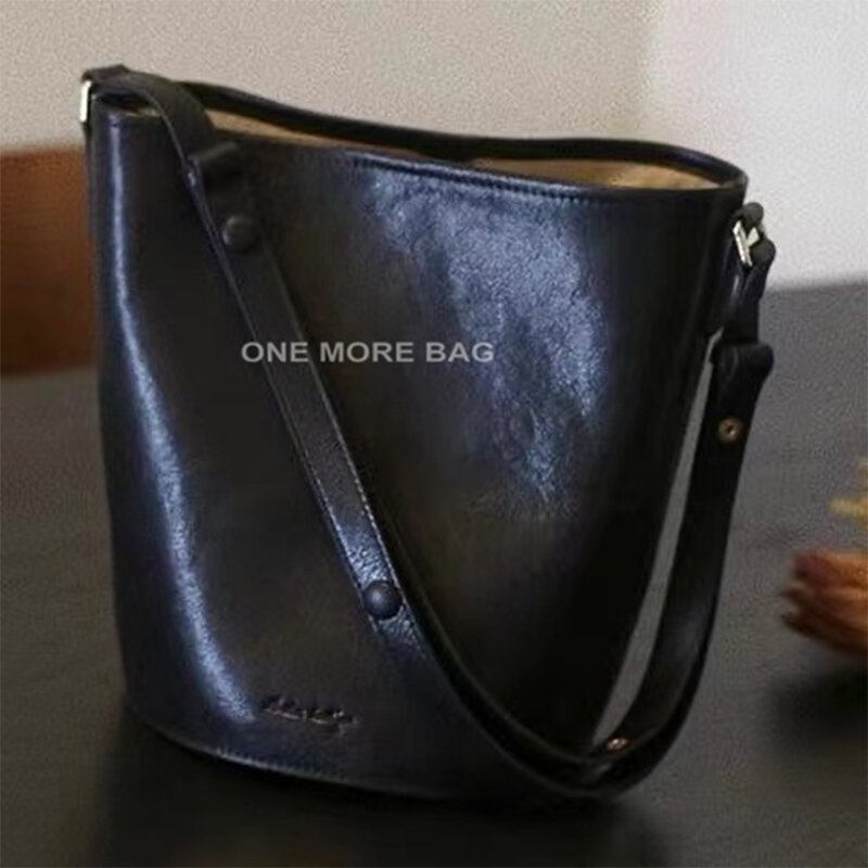 Luxury Designer Women's Shoulder Bags Genuine Leather Shoulder Luxury Bags Ladies Casual Vintage Totes Bag Big Ladies Bucket Bag