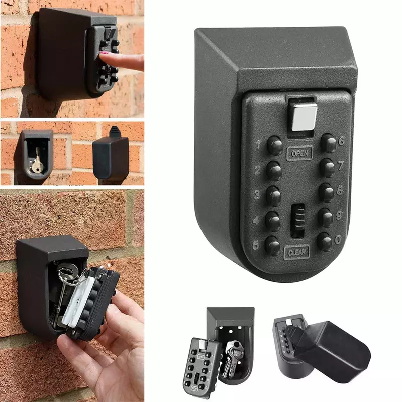 Caja de Seguridad para llaves, organizador de llaves montado en la pared de aleación de aluminio, con contraseña de seguridad para el hogar, cajas de almacenamiento con código