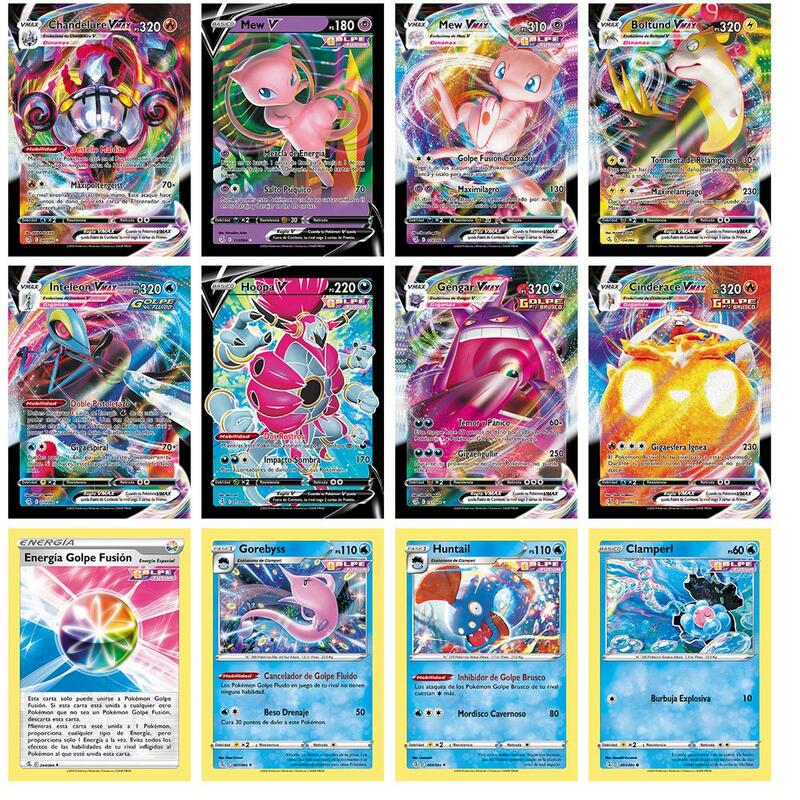 50-200Pcs Pokemon Cards Game Collection Battle Carte Trading Cards Fusion Strike French Version V MAX TRAINER Kids Toy