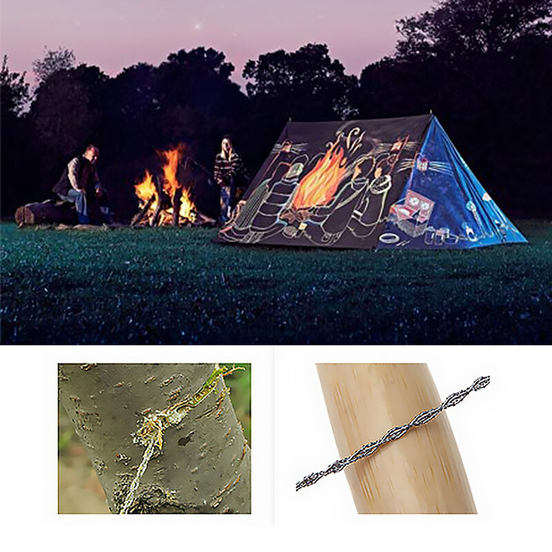 10 sztuk przenośna stalowa piła z drutu stalowego awaryjny łańcuch ręczny przecinarka polowanie Camping piesze wycieczki podróży narzędzie survivalowe