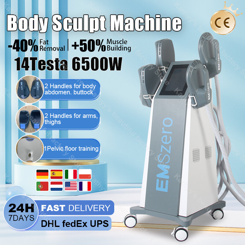 DLS-EMSLIM 14 Tesla HI-EMT RF Muscle Stimulation Body Sculpting Machine With RF Pelvic Pads Optional Salon Mchine