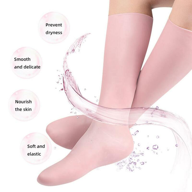 1 par esfoliante meias hidratantes para anti rachamento secura pés cuidados com a pele macia hidratante meia remoção da pele morta