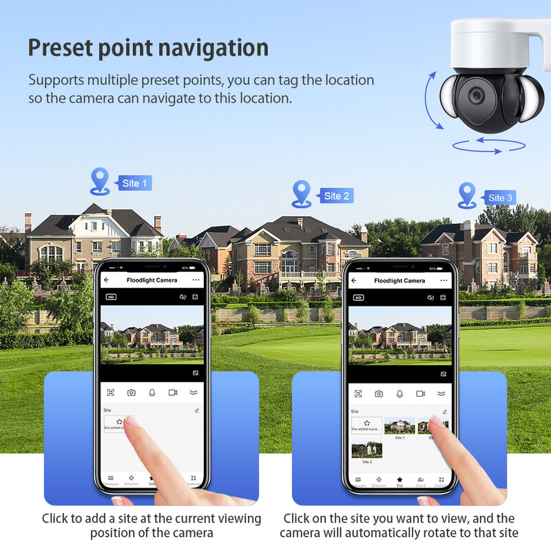 PZVDSOG 3MP WIFI Smart Camera Sun and Moon Full Color, Human Detection Automatic Tracking Outdoor Video Surveillance Camera