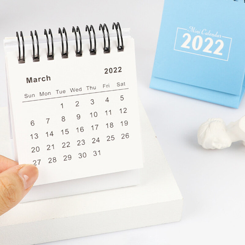 Mini calendario da scrivania 2022 semplice e minimalista in piedi calendario a fogli mobili ornamento da tavolo calendario mensile calendario da tavolo calendario da tavolo
