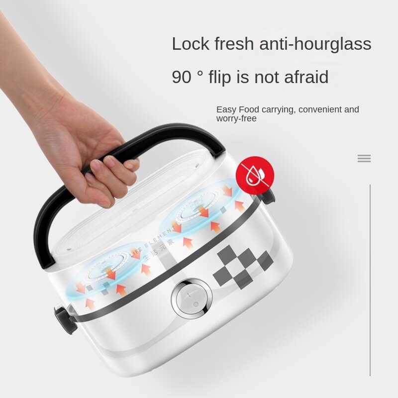 Plug-in Electric Lunch Box Portable Heating Insulation Lunch Box Ceramic Inner Bento Box Steamer Electric Lunch Box 1L